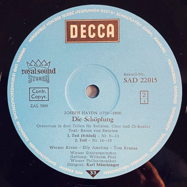 DECCA SAD 22015/16 - Joseph Haydn, Elly Ameling, Werner Krenn, T - Image 4