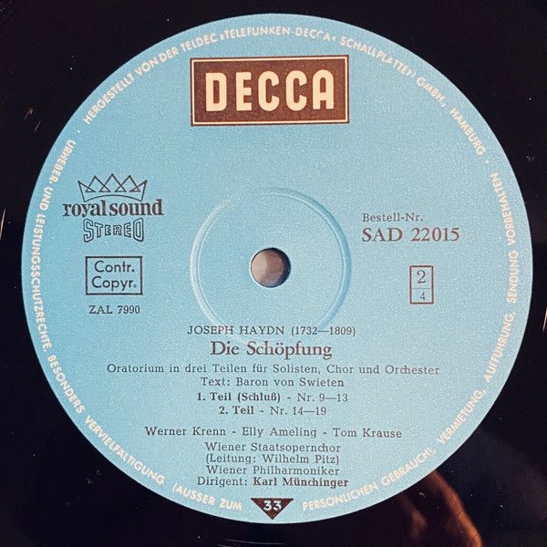 DECCA SAD 22015/16 - Joseph Haydn, Elly Ameling, Werner Krenn, T - Image 4