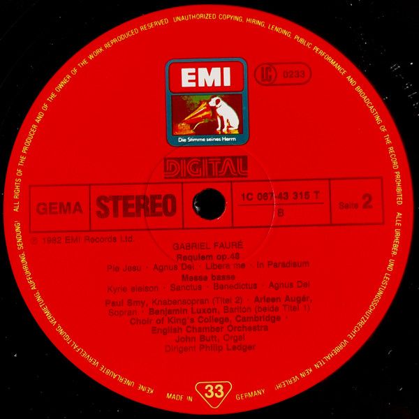 EMI Electrola 1C 067-43 315 T - Gabriel Fauré - Requiem / Messe - Image 6