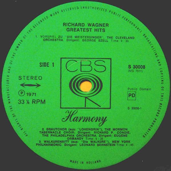 CBS Harmony S 30008 - Richard Wagner - Greatest Hits - Image 3