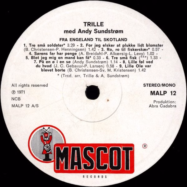 Mascot Records (4) MALP 12 - Trille - Fra Engeland Til Skotland - Image 3