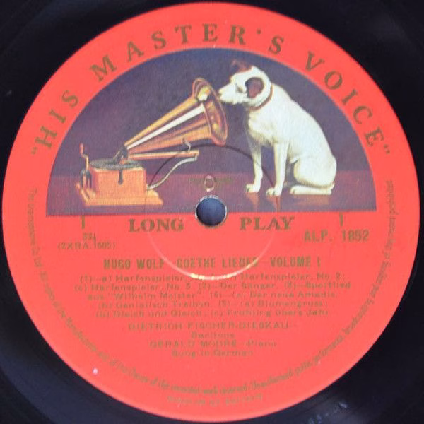 His Master's Voice ALP 1852 - Hugo Wolf, Dietrich Fischer-Dieska - Image 3