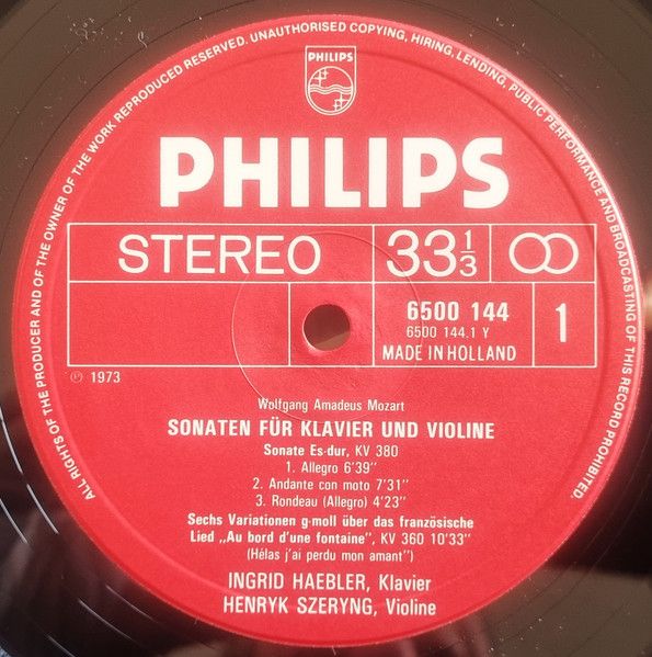 Philips 6500 144 - Wolfgang Amadeus Mozart, Ingrid Haebler, Henr - Image 2