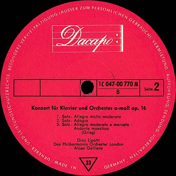 Dacapo 1 C 047-00 770 M - Robert Schumann, Edvard Grieg, Dinu Li - Image 4