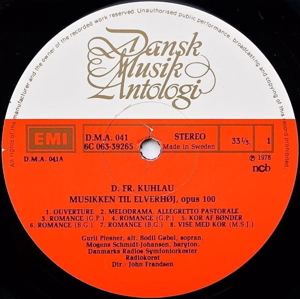 EMI D.M.A. 041 - Daniel Friedrich Rudolph Kuhlau, Bodil Gøbel, G - Image 5