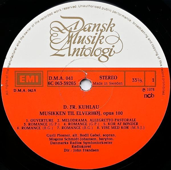 EMI D.M.A. 041 - Daniel Friedrich Rudolph Kuhlau, Bodil Gøbel, G - Image 5