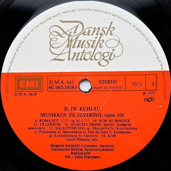EMI D.M.A. 041 - Daniel Friedrich Rudolph Kuhlau, Bodil Gøbel, G - Image 6