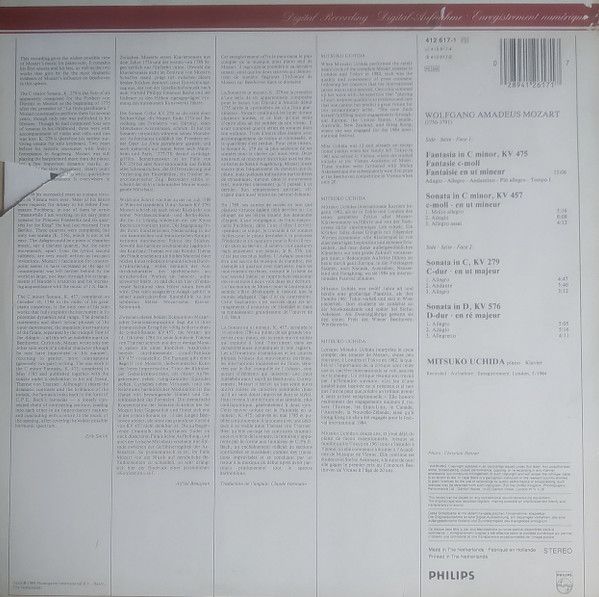 Philips 412 617-1 - Wolfgang Amadeus Mozart, Mitsuko Uchida - 3 - Image 2