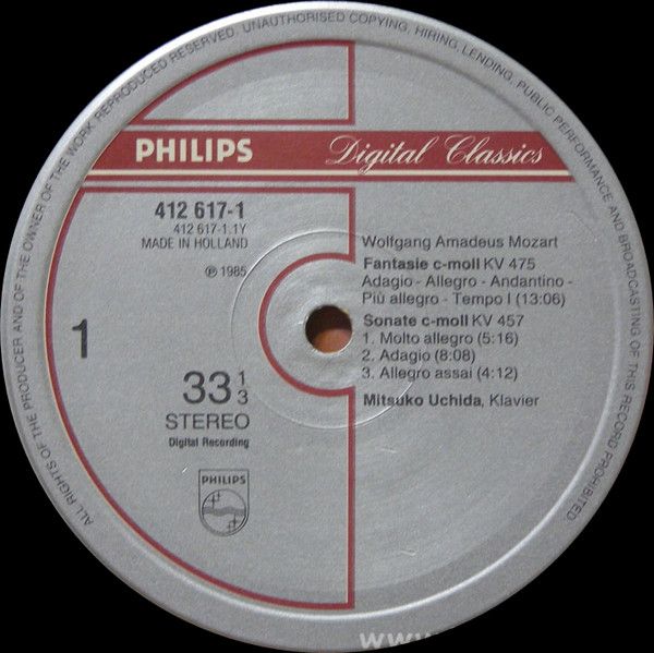 Philips 412 617-1 - Wolfgang Amadeus Mozart, Mitsuko Uchida - 3 - Image 3