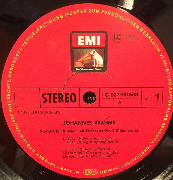 His Master's Voice 1C 037 - 00568 - Johannes Brahms, Claudio Arr - Image 3