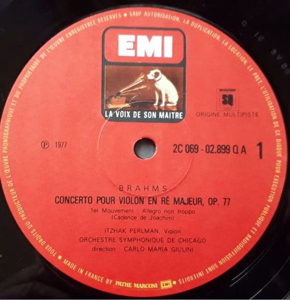 La Voix De Son Maître 2C 069-02899 - Johannes Brahms, Itzhak Per - Image 6