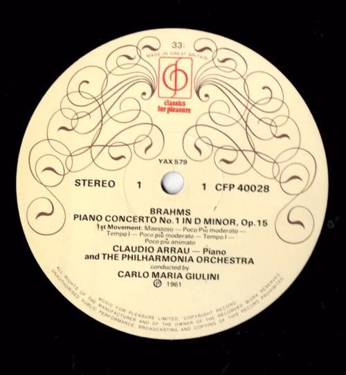 Classics For Pleasure CFP 40028 - Johannes Brahms, Claudio Arrau - Image 2