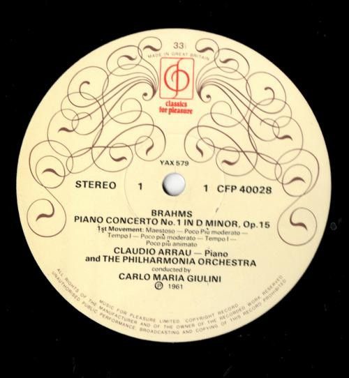 Classics For Pleasure CFP 40028 - Johannes Brahms, Claudio Arrau - Image 2