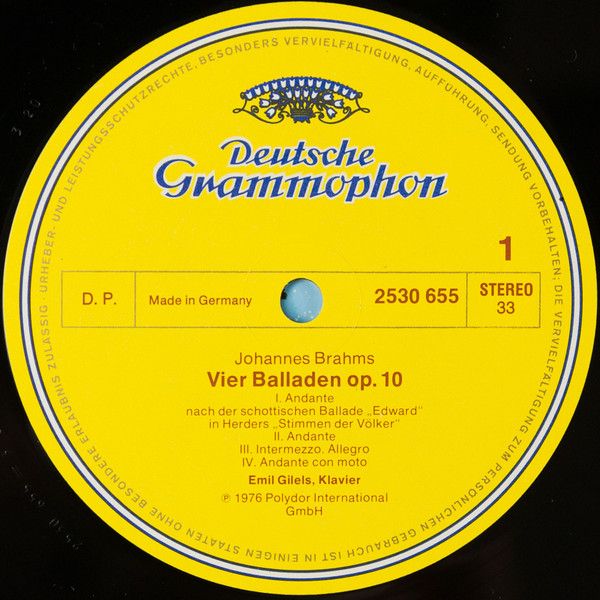 Deutsche Grammophon 2530 655 - Johannes Brahms, Emil Gilels - Ba - Image 3