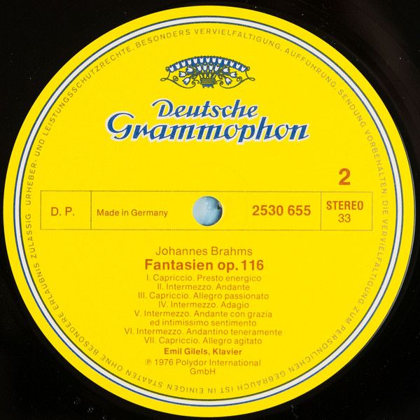 Deutsche Grammophon 2530 655 - Johannes Brahms, Emil Gilels - Ba - Image 4