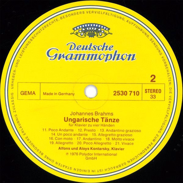 Deutsche Grammophon 2530 710 - Johannes Brahms, Alfons & Aloys K - Image 4