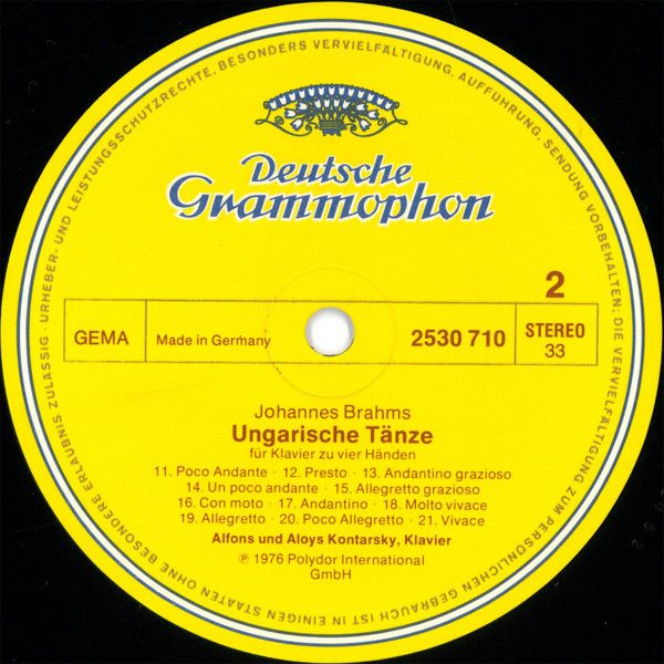 Deutsche Grammophon 2530 710 - Johannes Brahms, Alfons & Aloys K - Image 4