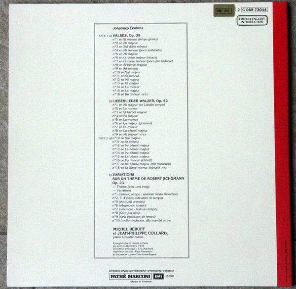 La Voix De Son Maître 2C 069-73044 - Johannes Brahms, Michel Bér - Image 2