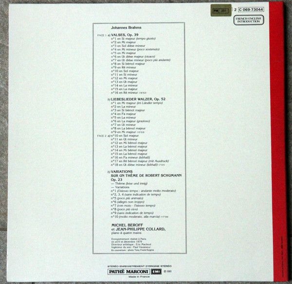 La Voix De Son Maître 2C 069-73044 - Johannes Brahms, Michel Bér - Image 2