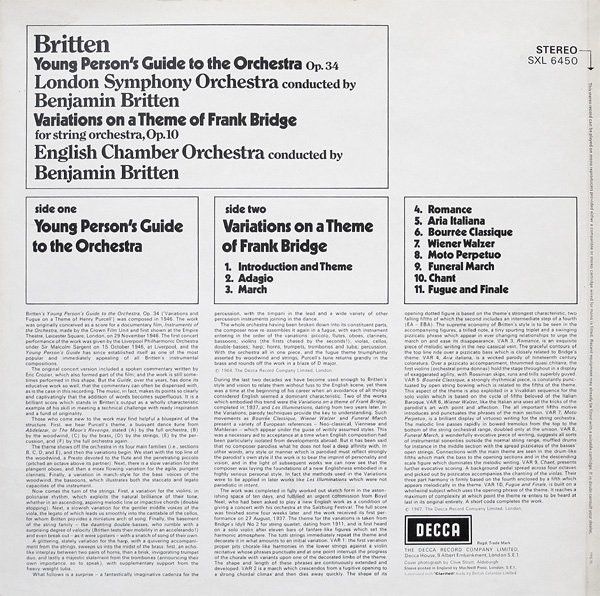 DECCA SXL 6450 - Benjamin Britten, London Symphony Orchestra, En - Image 2