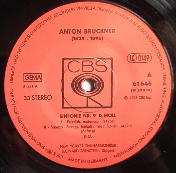 CBS 61 646 - Anton Bruckner, Leonard Bernstein, New York Philhar - Image 3