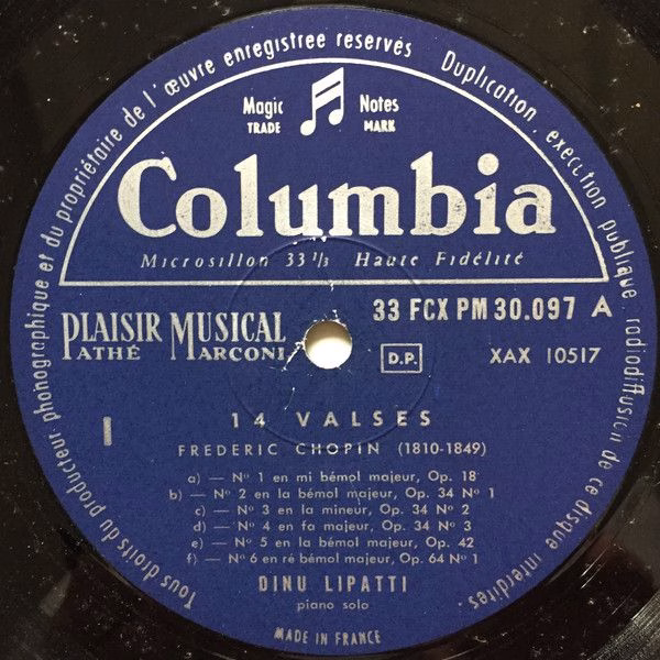 Columbia FCX PM 30 097 - Frédéric Chopin, Dinu Lipatti - Les Qua - Image 3