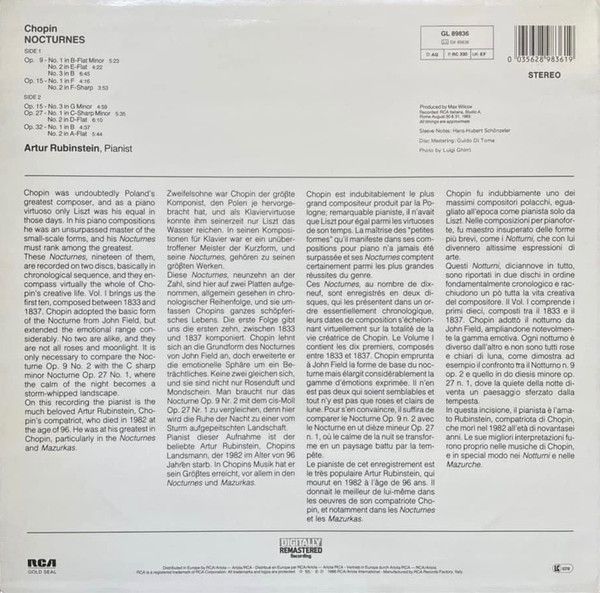 RCA Gold Seal GL 89836 - Frédéric Chopin, Arthur Rubinstein - No - Image 2