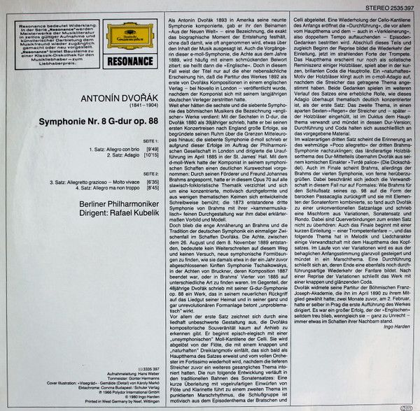 Deutsche Grammophon 2535 397 - Antonín Dvořák, Berliner Philharm - Image 2