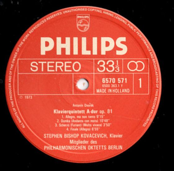 Philips 6570 571 - Antonín Dvořák, Stephen Bishop-Kovacevich, Ph - Image 2