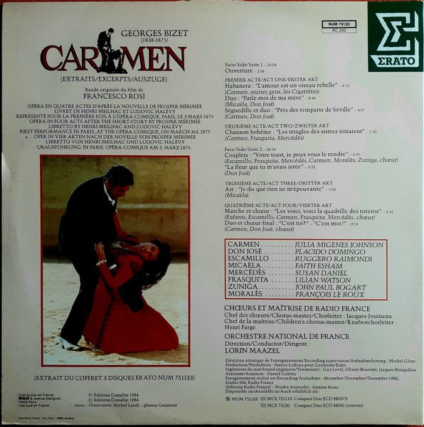 Erato NUM 75120 - Georges Bizet, Julia Migenes, Placido Domingo, - Image 2