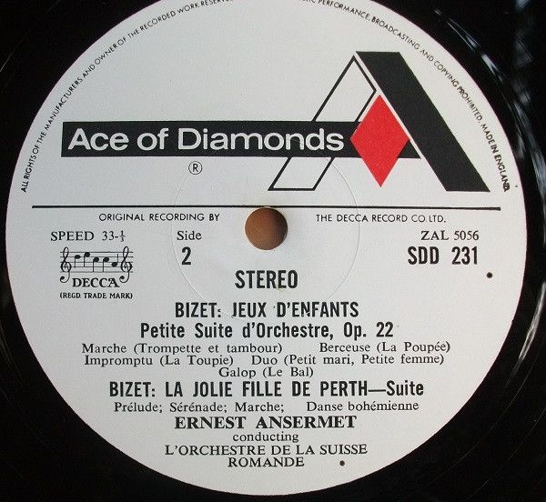 Ace Of Diamonds SDD 231 - Georges Bizet, L'Orchestre De La Suiss - Image 4