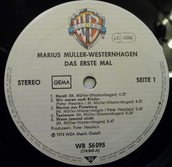 Warner Bros. Records WB 56 095 - Marius Müller-Westernhagen - Da - Image 3