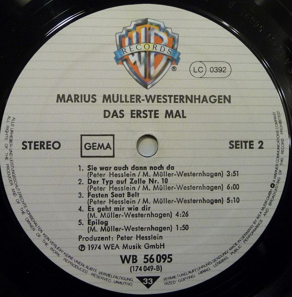 Warner Bros. Records WB 56 095 - Marius Müller-Westernhagen - Da - Image 4