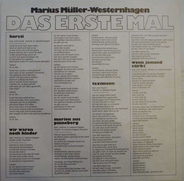 Warner Bros. Records WB 56 095 - Marius Müller-Westernhagen - Da - Image 5