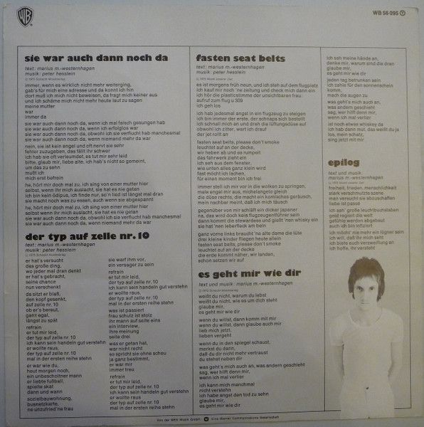 Warner Bros. Records WB 56 095 - Marius Müller-Westernhagen - Da - Image 6