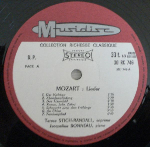 Musidisc 30 RC 746 - Franz Schubert, Wolfgang Amadeus Mozart, Te - Image 3
