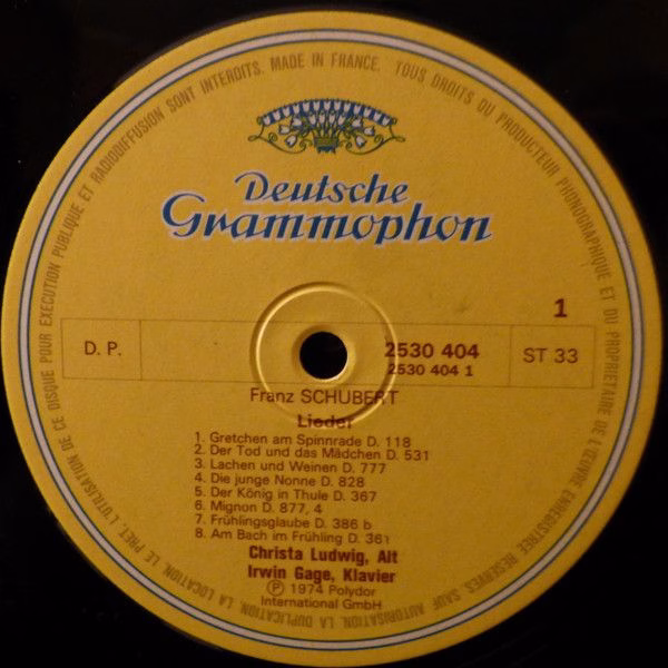 Deutsche Grammophon 2530 404 - Franz Schubert, Christa Ludwig, I - Image 5