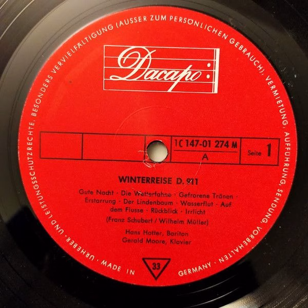 Dacapo 1C 147-01 274/75 M - Franz Schubert, Hans Hotter, Gerald - Image 5