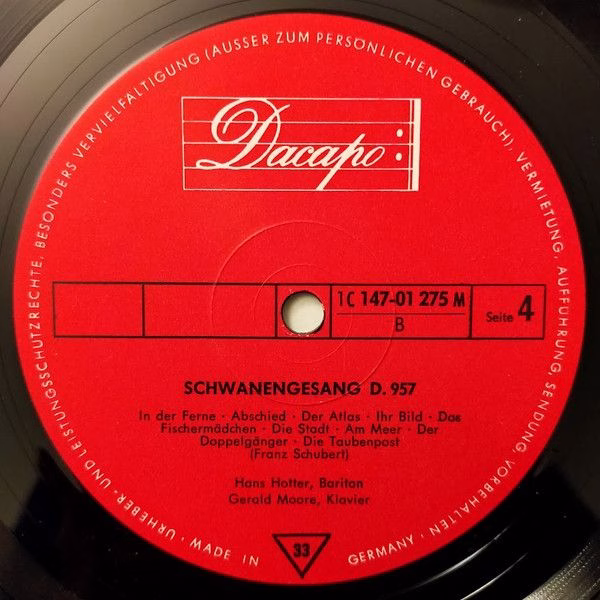Dacapo 1C 147-01 274/75 M - Franz Schubert, Hans Hotter, Gerald - Image 8
