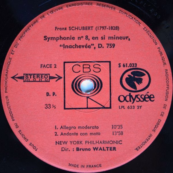 CBS S 61033 - Franz Schubert, Columbia Symphony Orchestra, New Y - Image 3