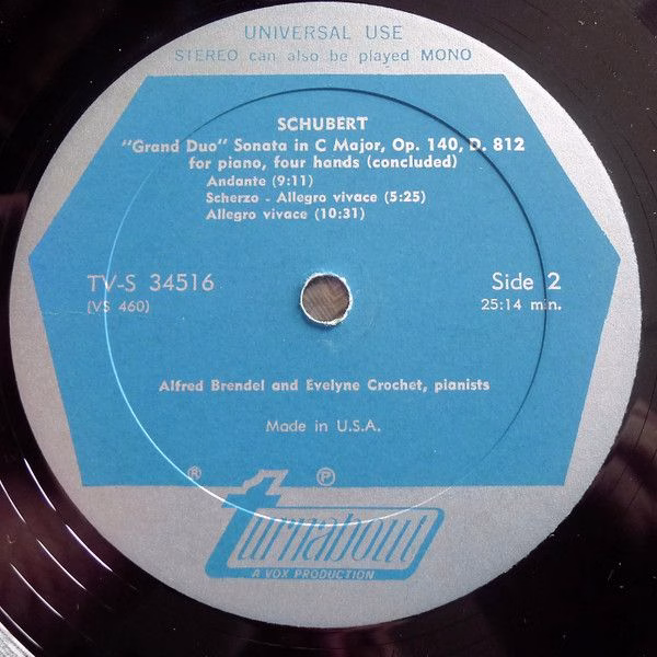 Turnabout TV-S 34516 - Franz Schubert, Alfred Brendel, Evelyne C - Image 4