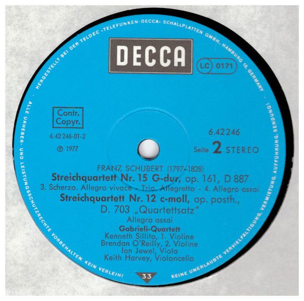 DECCA 6.42 246 - Franz Schubert - Streichquartett Nr. 15 Und Nr. - Image 3