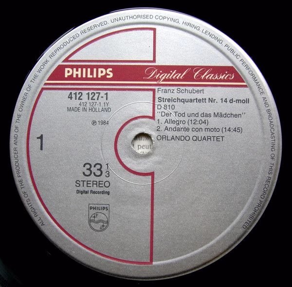 Philips 412 127-1 - Franz Schubert, Orlando Quartet - String Qua - Image 4