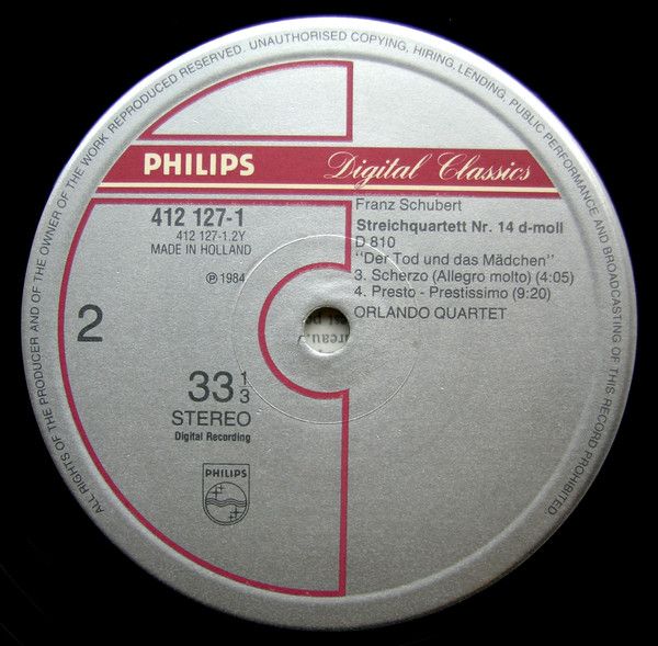 Philips 412 127-1 - Franz Schubert, Orlando Quartet - String Qua - Image 5