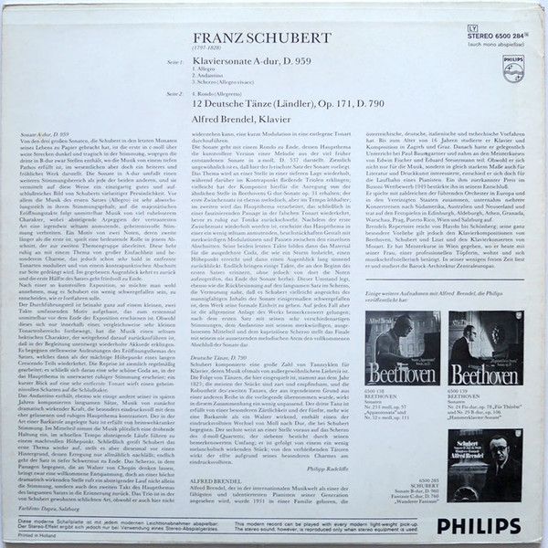 Philips 6500 284 - Franz Schubert, Alfred Brendel - Sonata In A- - Image 2