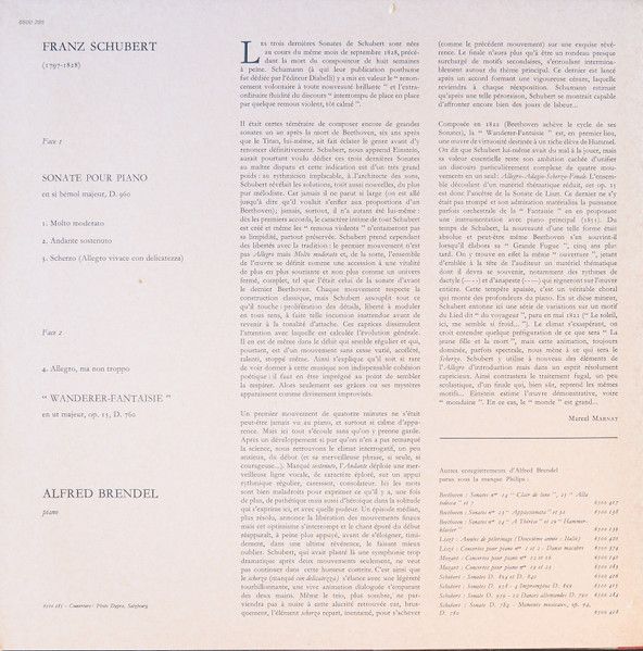 Philips 6500 285 - Franz Schubert, Alfred Brendel - Sonate En Si - Image 3