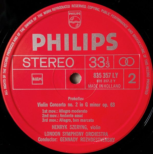 Philips 835 357 LY - Henryk Szeryng, Jean Sibelius, Sergei Proko - Image 4