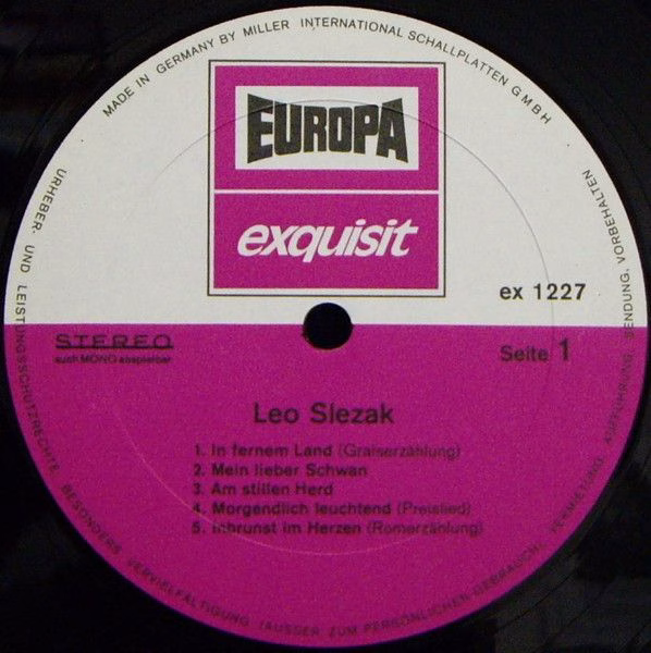 Europa Exquisit ex 1227 - Leo Slezak - Leo Slezak - Image 3