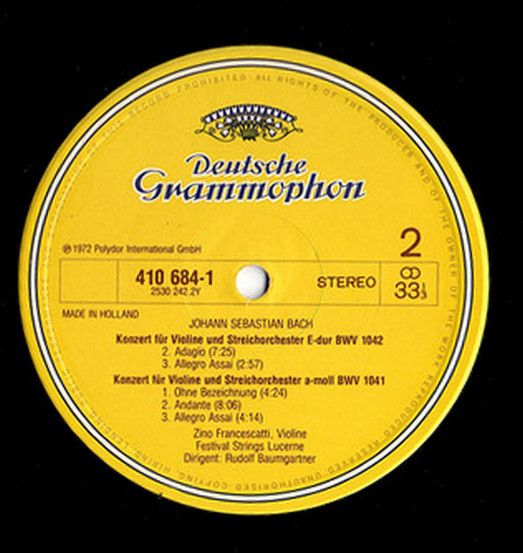 Deutsche Grammophon 410 684-1 - Johann Sebastian Bach - Die 3 Vi - Image 4