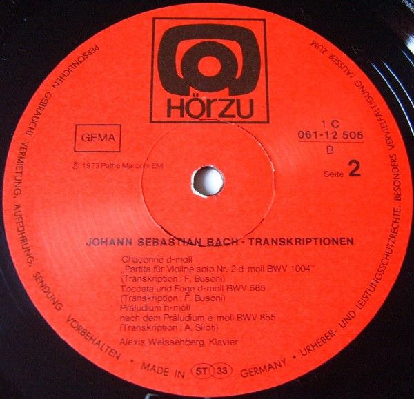 HÖR ZU 1 C 061-12 505 - Johann Sebastian Bach, Alexis Weissenber - Image 4